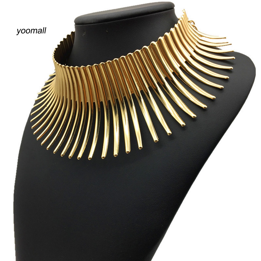 Vòng Cổ Choker Kim Loại Mặt Hình Học Trang Trí Dễ Phối Đồ Cho Nữ