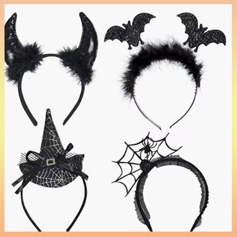 Băng Đô Cài Tóc Hình Mạng Che Mặt Hóa Trang Halloween