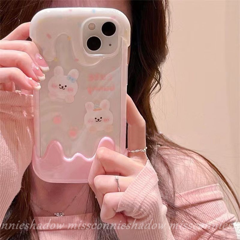 Ốp Điện Thoại TPU Mềm Hình Gấu / Thỏ 3D Đáng Yêu Cho IPhone XR 7Plus 13 11 14 12 Pro Max 7 8 Plus X XS Max