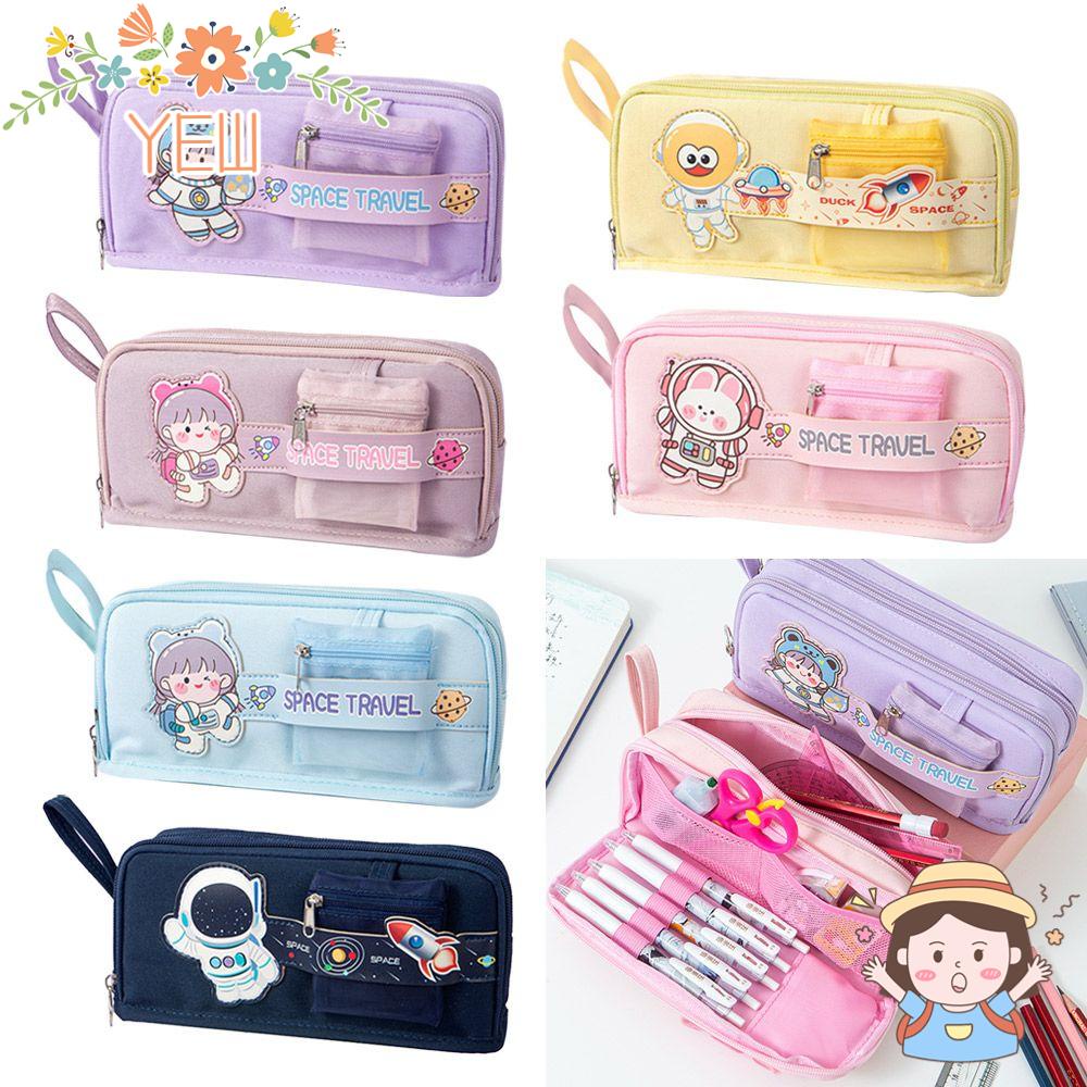 Túi Đựng Bút Bằng Vải Canvas Họa Tiết Dễ Thương Tiện Dụng Cho Trường Học