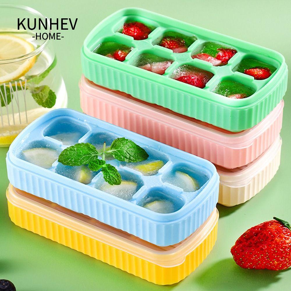 KUNHEV Khuôn Làm Đá Viên Có Nắp Đậy Tiện Dụng