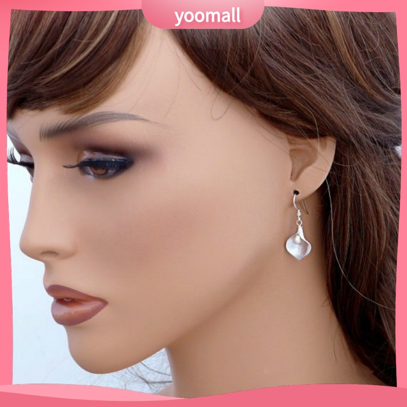 [YM] Khuyên Tai Thời Trang Hình Hoa lily Đính Ngọc Trai Nhân Tạo Phong Cách Âu Mỹ