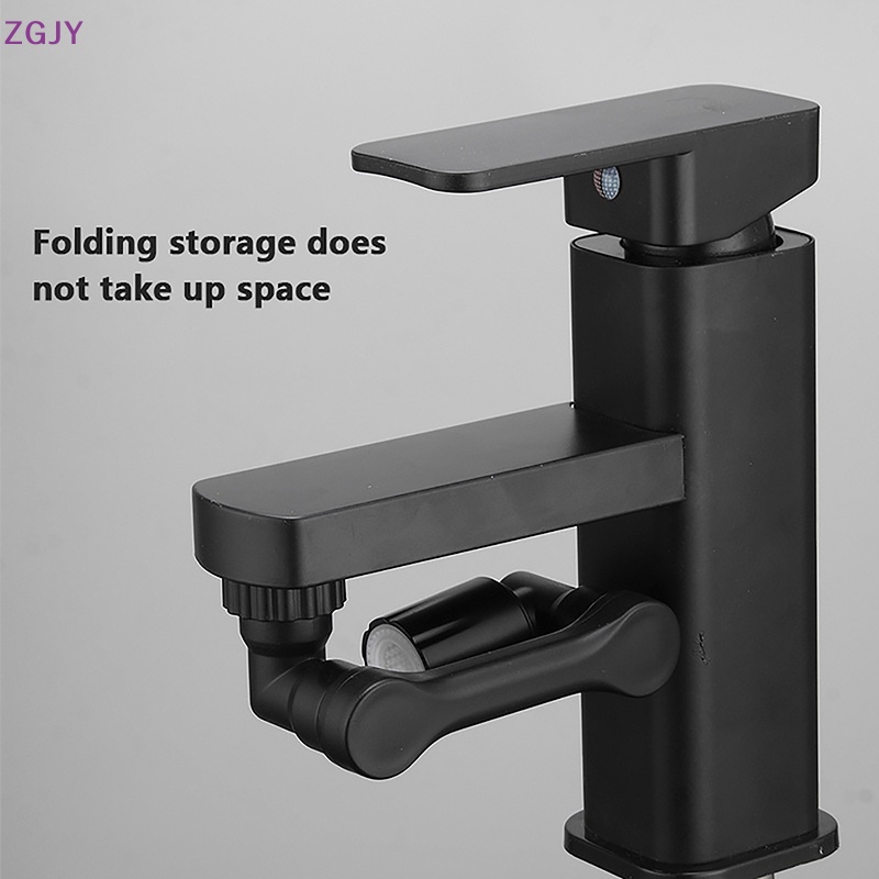 Phụ Kiện Màu Đen ZGJY Universal 1080° Đầu Nối Dài Vòi Nước Bằng Nhựa Hai Chế Độ Cho Robot Nhà Bếp Mới