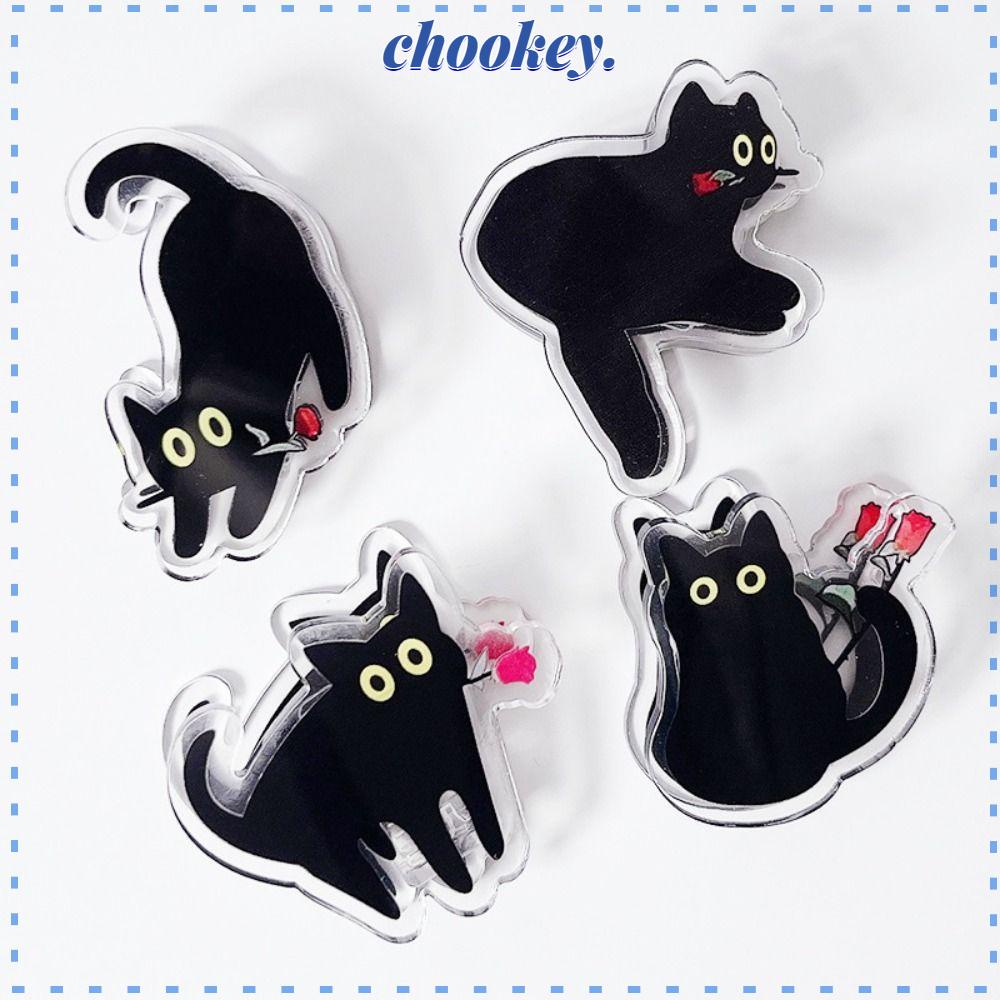CHOOKEY Kẹp Sách Bằng Nhựa Màu Đen Hình Mèo Đa Năng Tiện Dụng Cho Văn Phòng
