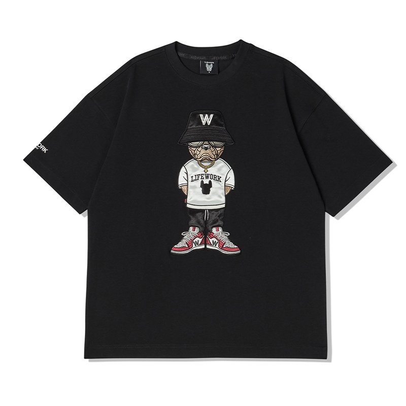 Áo Thun Tay Ngắn Dáng Rộng In Hình Chú Chó Ngộ Nghĩnh