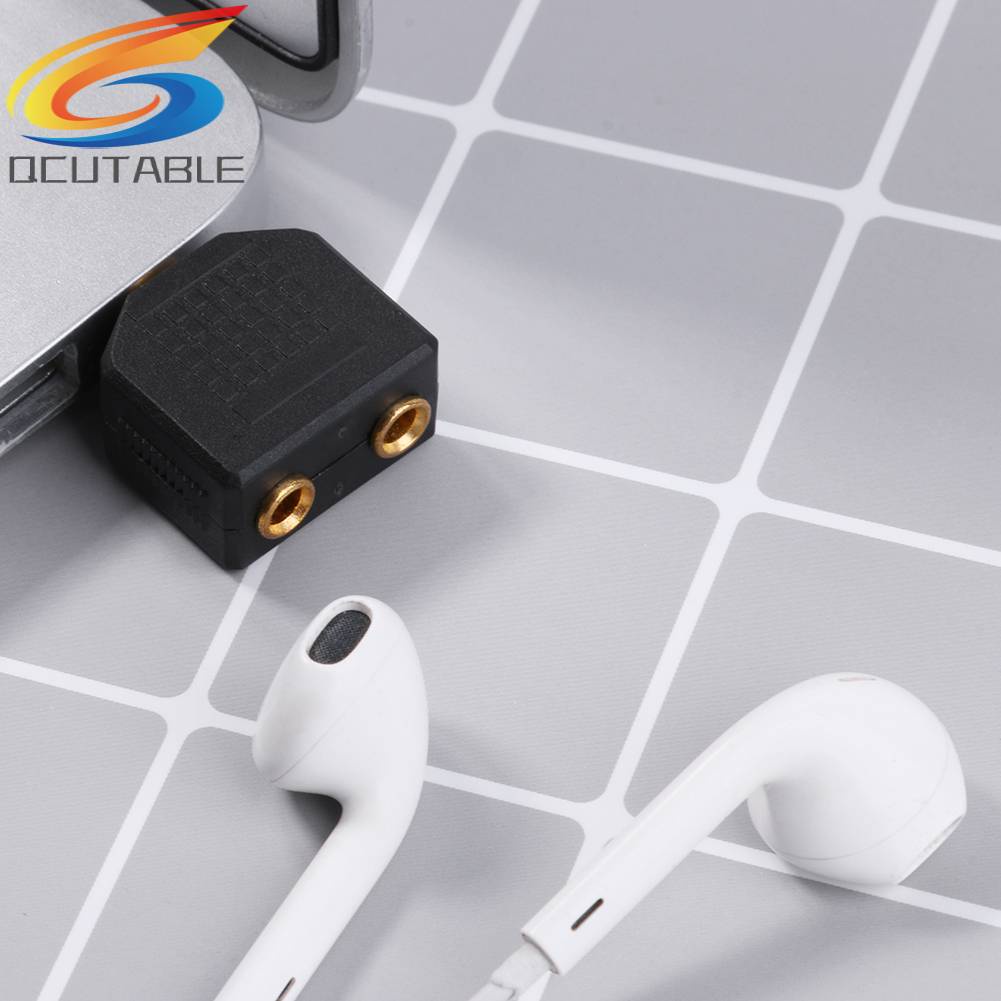 Set 2 Giắc Cắm Âm Thanh Chữ Y Mạ Vàng Chuyển Đổi Từ Đầu Cắm 3.5mm Sang Hai Đầu Cắm 3.5mm