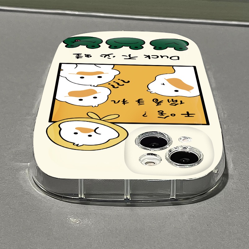 Ốp Điện Thoại Silicone Trong Suốt Chống Sốc In Hình Vịt Cho IPhone 14 13 12 11 Pro Max Casing 7 + 8 Plus XS X XR