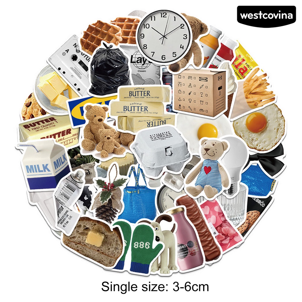 [WSTN]✎Bộ 50 Miếng Dán Họa Tiết Hoạt Hình Bằng PVC Chống Thấm Nước Trang Trí Ván Trượt DIY