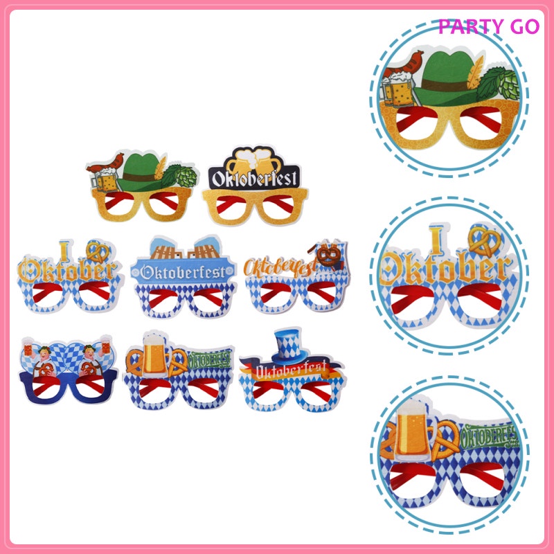 Set 8 Cặp Mắt Kính Dùng Để Chụp Hình Trong Buổi Tiệc Oktoberfest