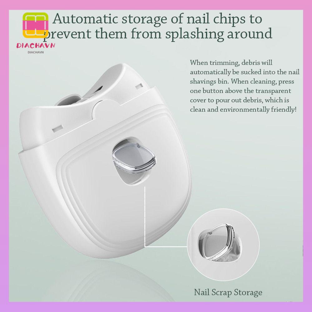 DIACHAVN Kéo Cắt Móng Tay Chạy Điện Tự Động Có Thể Sạc Lại Dành Cho Trẻ Em Và Người Lớn