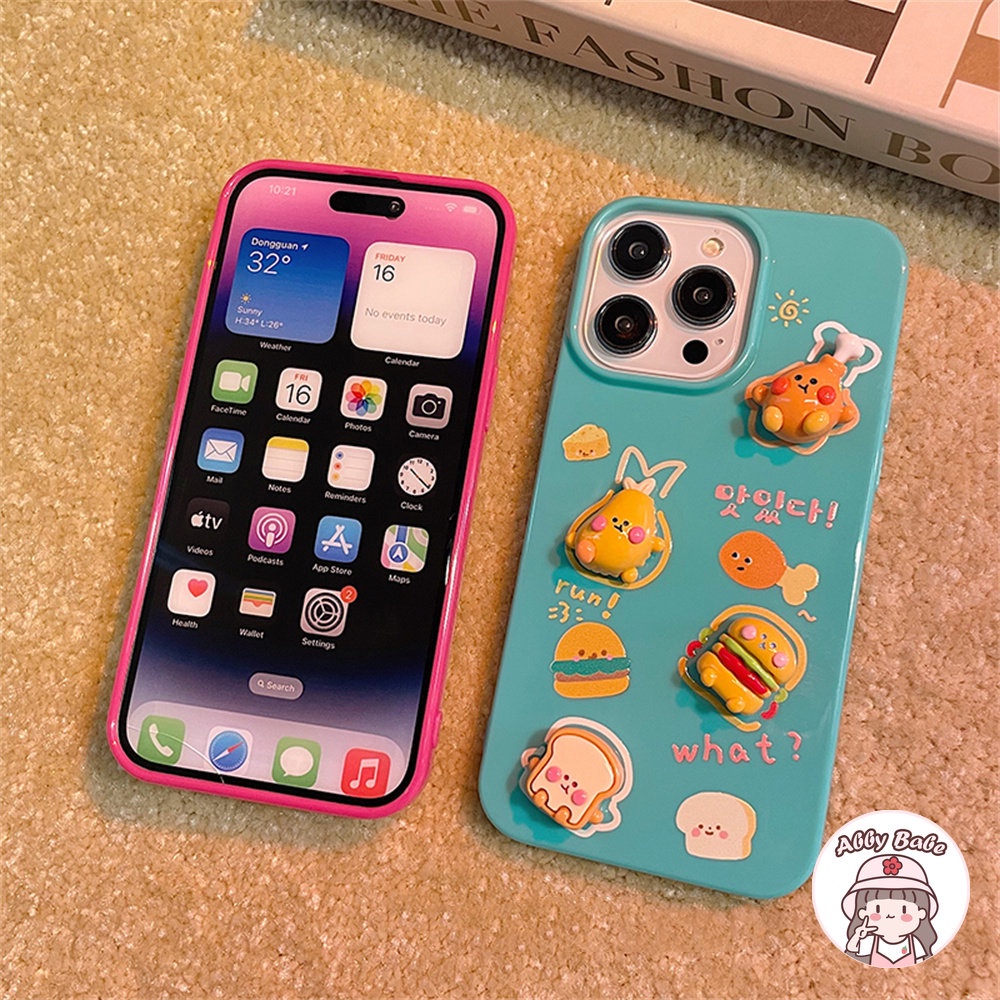 Ốp Điện Thoại TPU Mềm Bóng Trong Suốt Hình Đồ Ăn 3D Chống Va Đập Cho IPhone 14 Pro Max 11