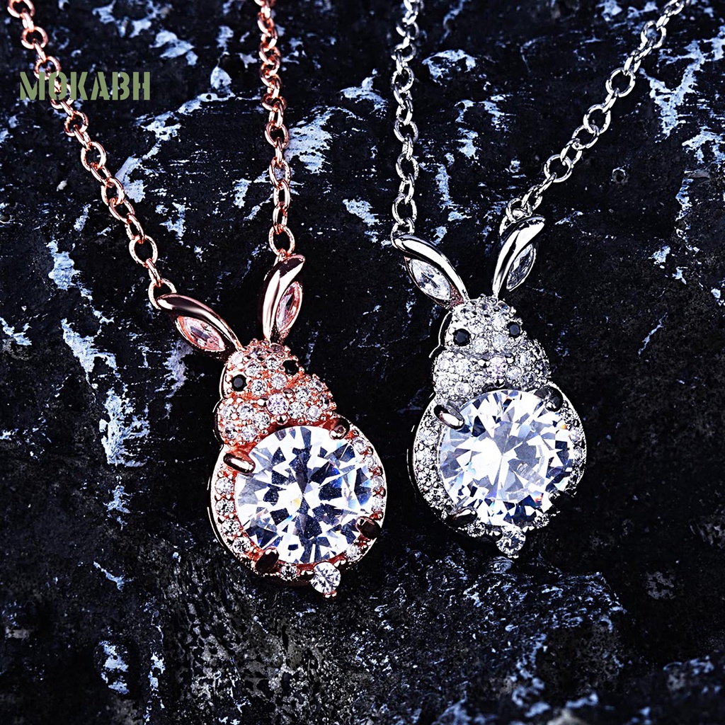Vòng cổ Đồng Mặt Hình Thỏ Đính Đá Tinh Tế Thời Trang Cho Nữ