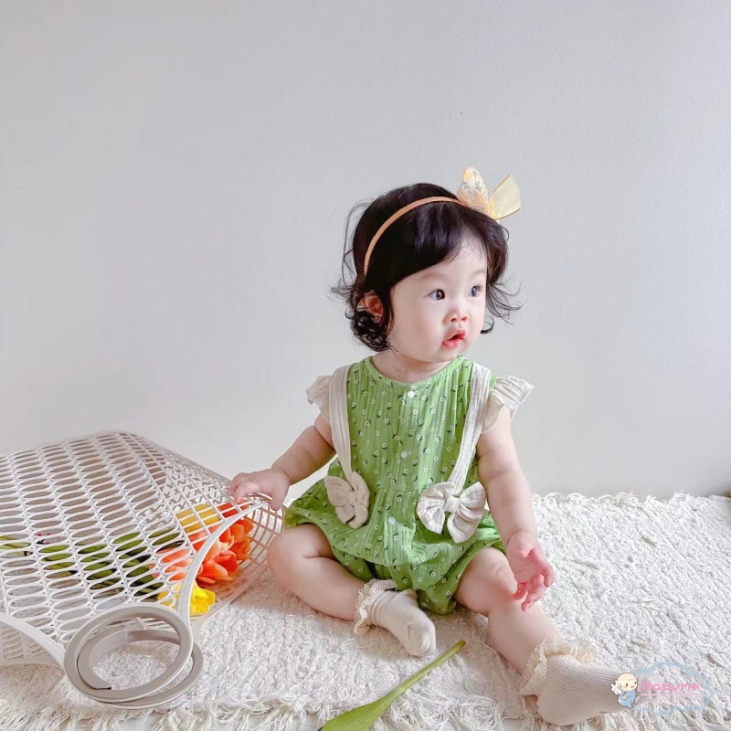 Bộ Áo Liền Quần Bằng Cotton Thoáng Khí Dành Cho Bé Gái