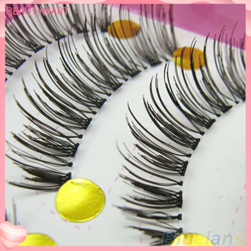 Set 10 Cặp Lông Mi Giả Dày Và Dài Màu Đen Tự Nhiên