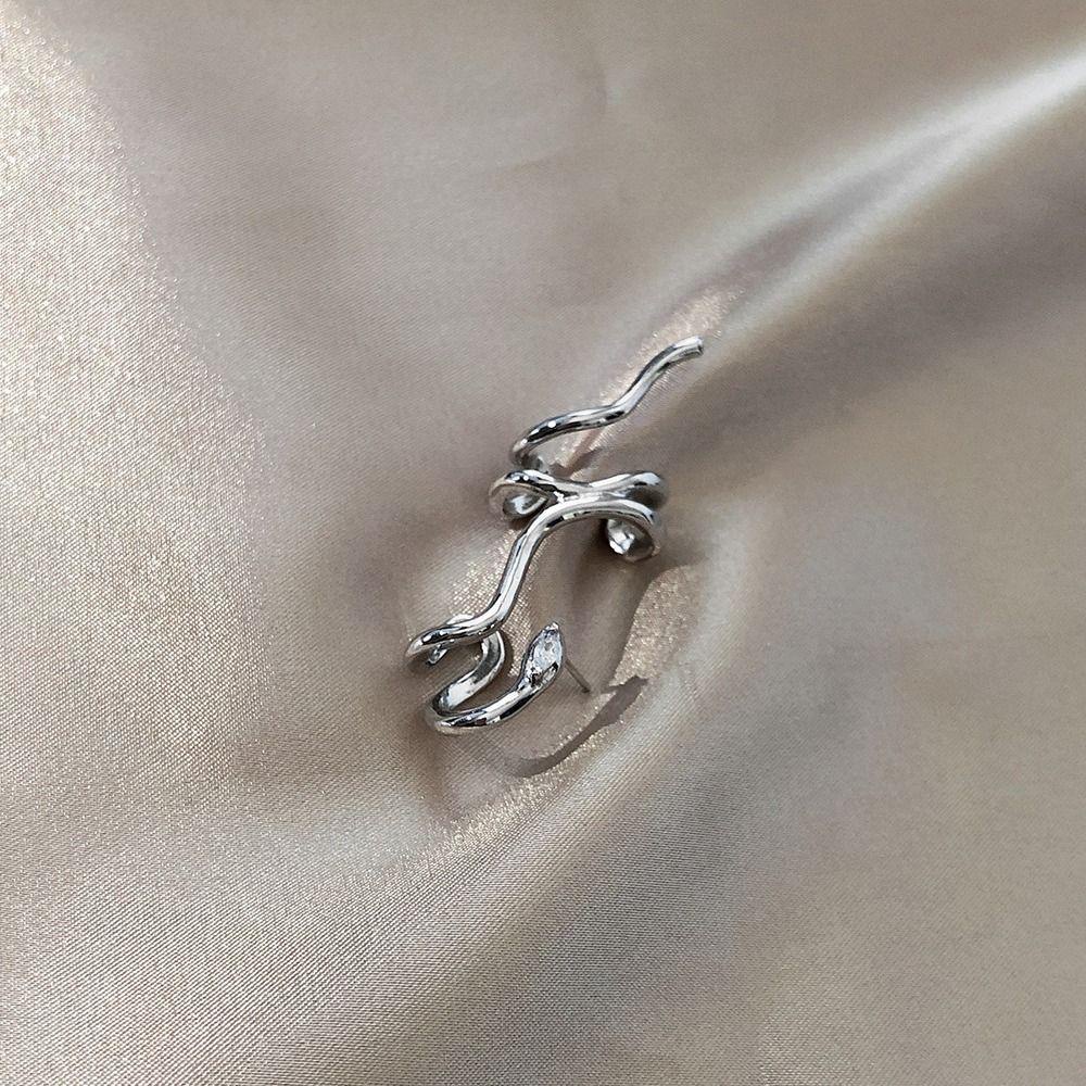 1 Khuyên Tai Dạng Kẹp Hình Rắn Đính Đá Bằng Đồng Thời Trang Punk Hàn Quốc WMES15H Dành Cho Bạn Nữ