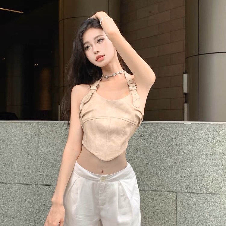 Áo Hai Dây Dáng Ngắn Phong Cách Mỹ Hàng Mới 2023