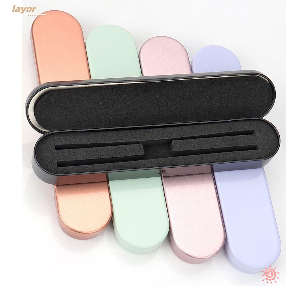 LAY Hộp Thiếc Nhôm 17.6 * 3.4cm 6 Màu Kèm Nhíp Gắp