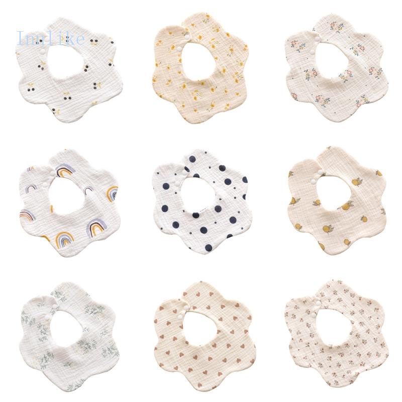 Yếm Vải Dày Hai Lớp In Hoa Dành Cho Bé Sơ Sinh Mọc Răng