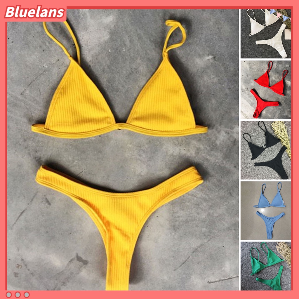 Bộ Đồ Bơi 2 Mảnh Hở Lưng Cổ Chữ V Có Đệm Mút Dành Cho Nữ