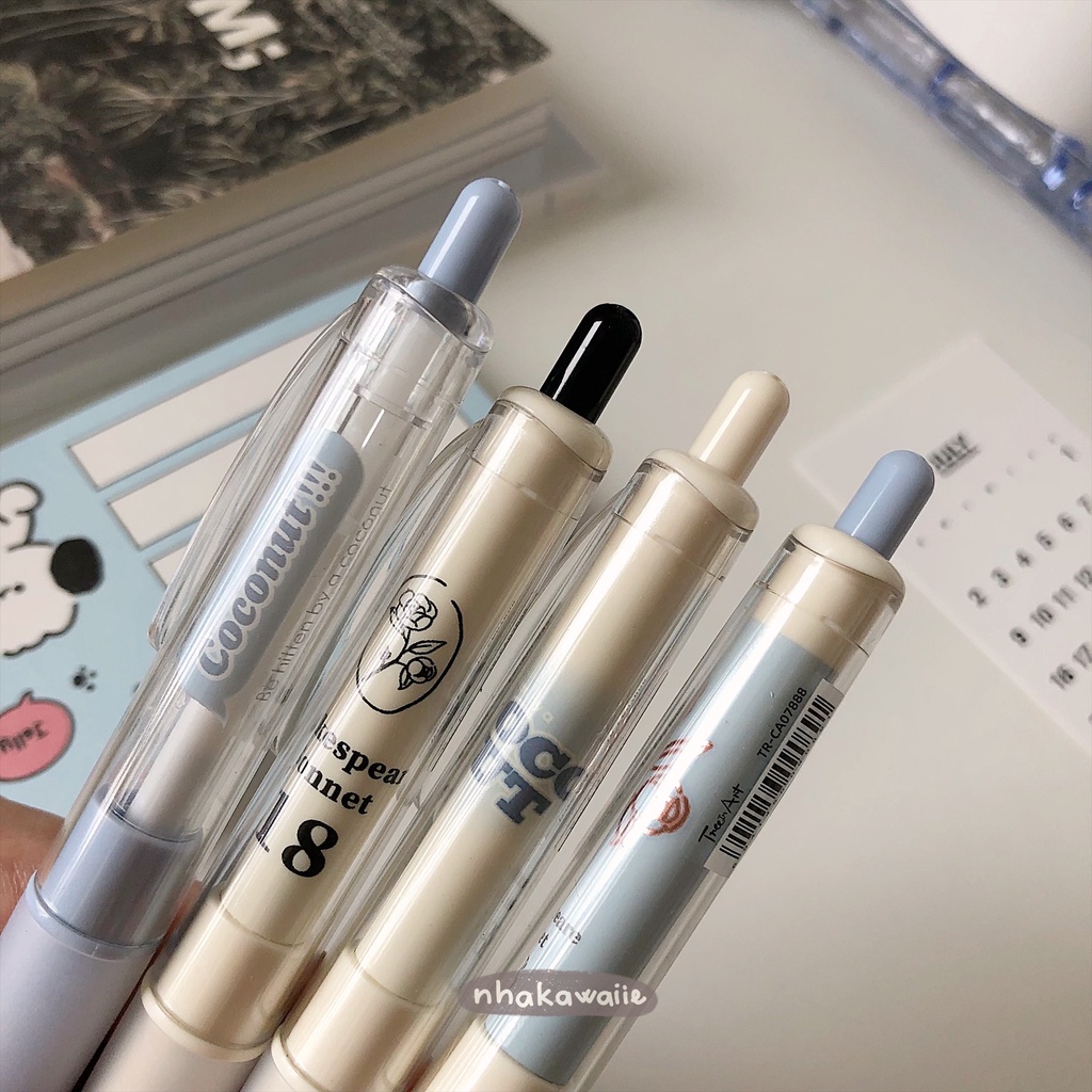 Bút gel bấm cao cấp TIA mực đen, ngòi kim 0.5mm