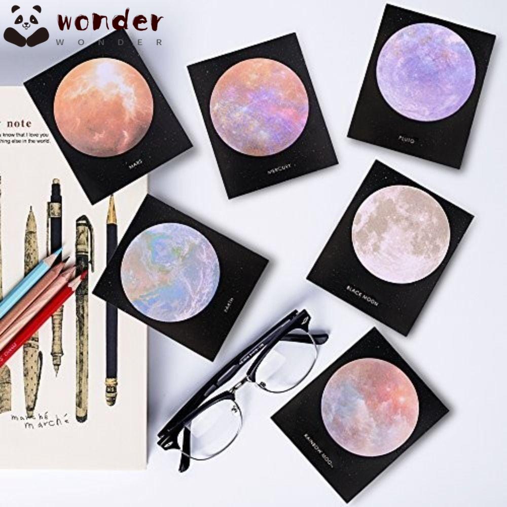 WONDER Set 6 Tờ 30 Tờ Giấy Ghi Chú Họa Tiết Hành Tinh Dễ Thương