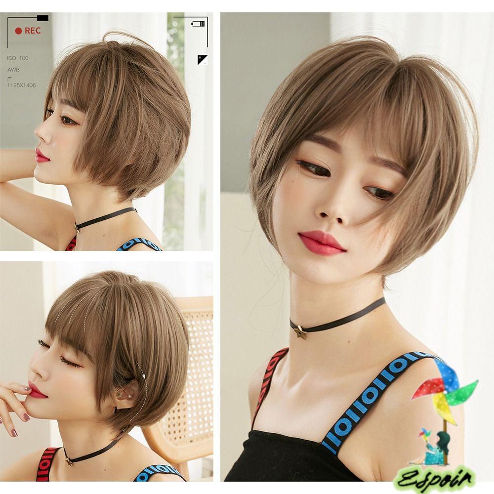 ESPO Tóc Giả Ngắn Gợn Sóng Tự Nhiên Thời Trang Cho Nữ