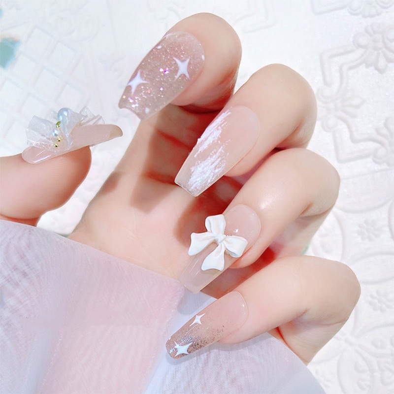 Set 30 Nơ Ruy Băng 3D Tự Dính Trang Trí Móng Tay