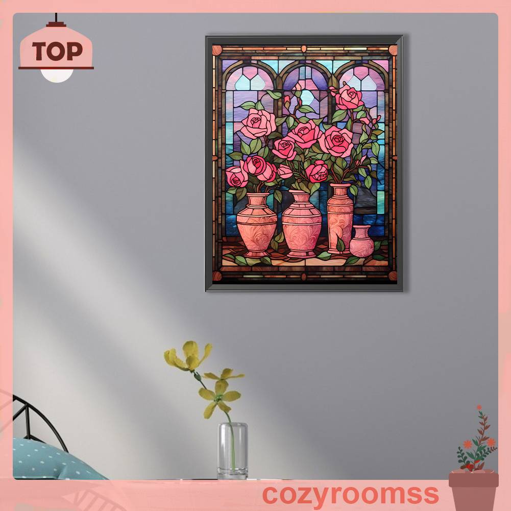 Bộ Tranh Đính Đá 5D Toàn Diện Họa Tiết Hoa Hồng Độc Đáo DIY Dùng Trang Trí Nhà Cửa