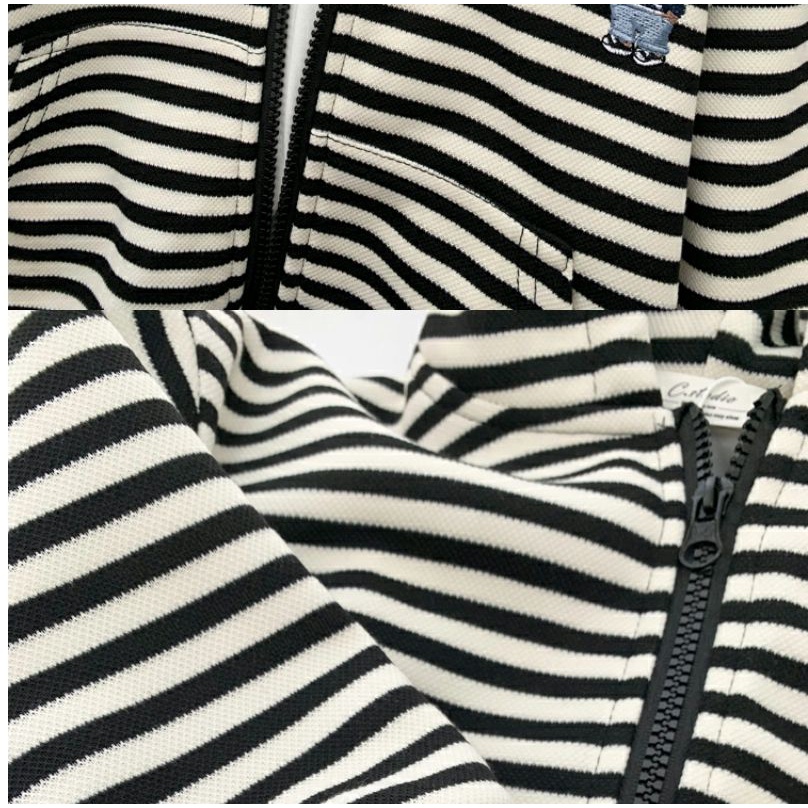 Áo Khoác Hoodie Mỏng Kẻ Sọc Phong Cách Hàn Quốc Thời Trang Xuân Thu Mới Cho Bé Trai