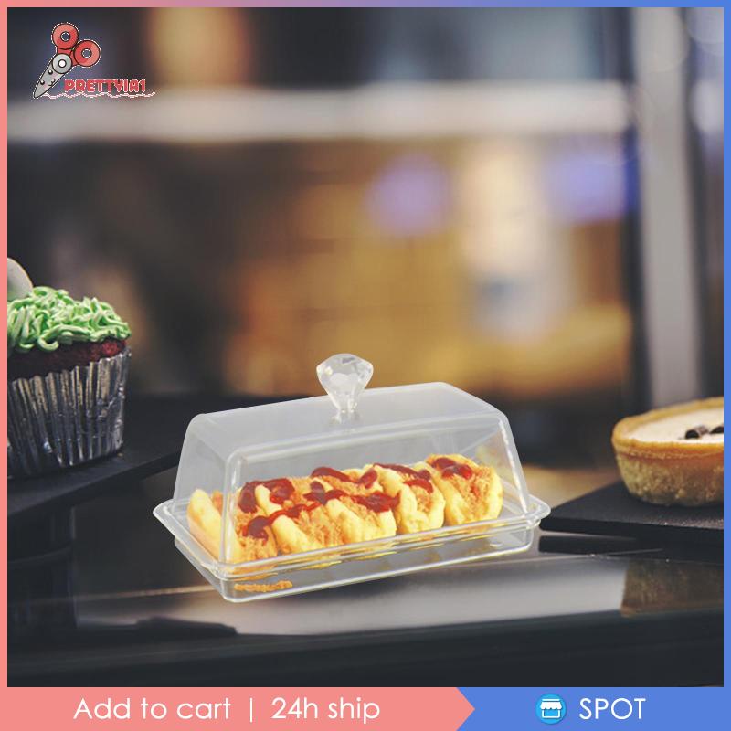 Khay Đựng Bơ / Phô Mai Trong Suốt Kèm Giá Đỡ Tiện Dụng Prettyia1