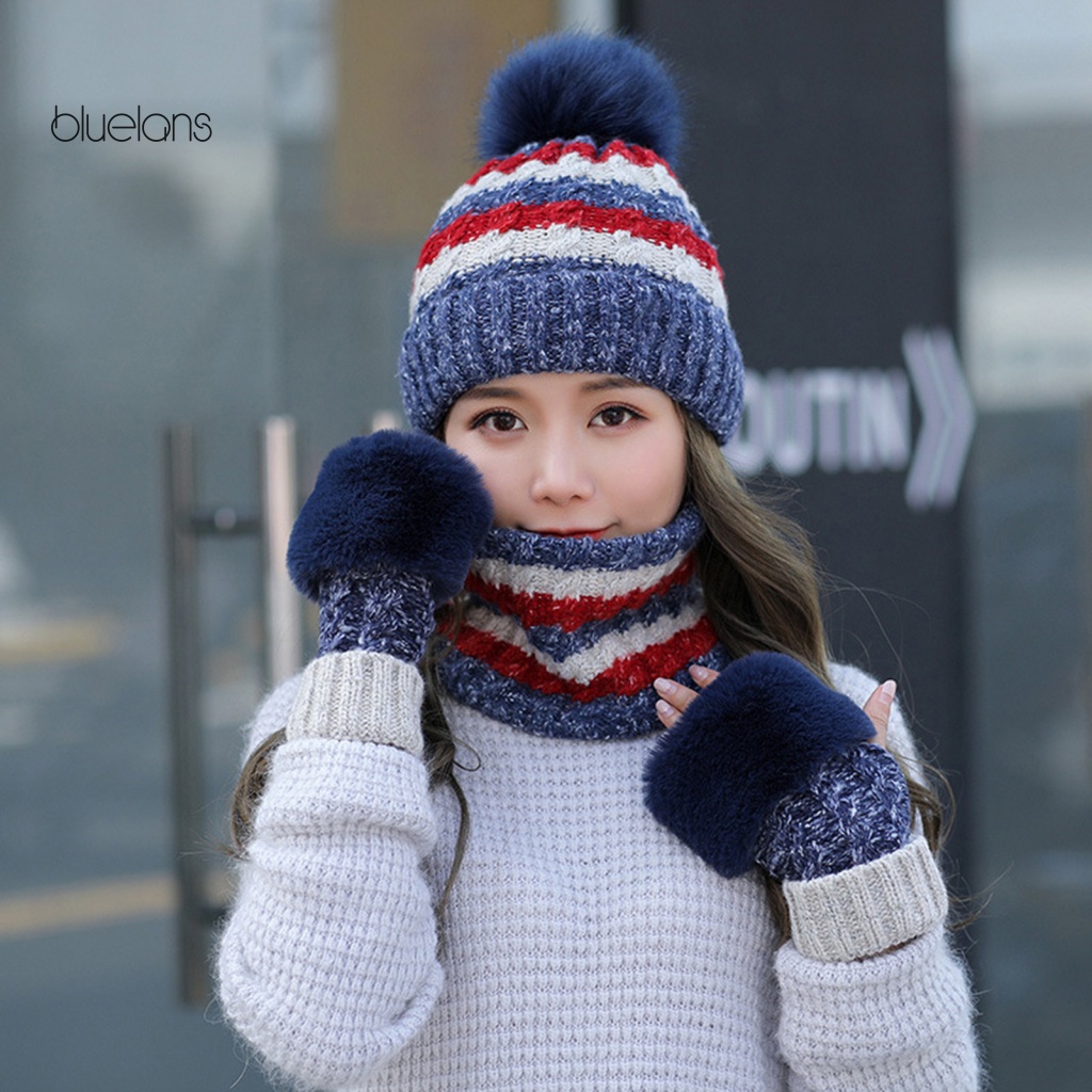 Găng Tay Len Mềm Mại Giữ Ấm Mùa Đông Thời Trang Cho Nữ