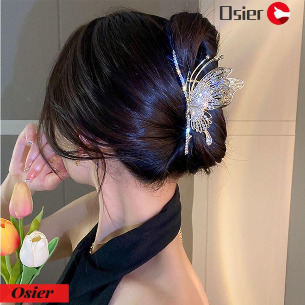 OSIER1 Kẹp Tóc Kim Loại Phong Cách Vintage Thanh Lịch