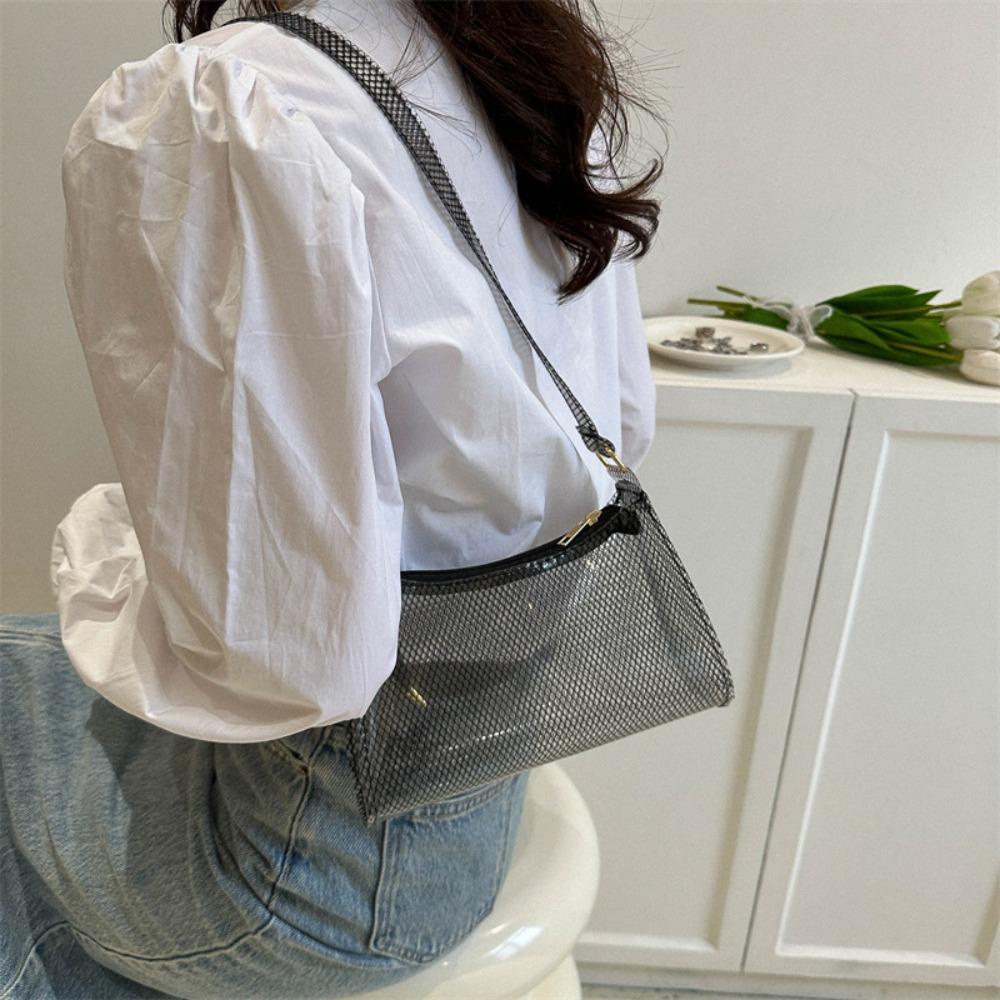 OSIER1 Túi đeo dưới cánh tay Bằng PVC Trong Suốt Màu Trơn Thời Trang Cho Nữ