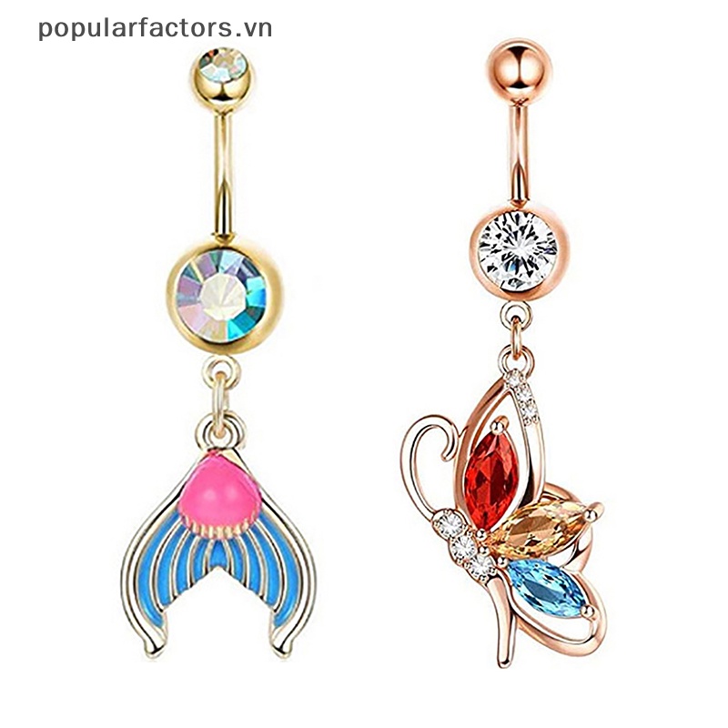 Set 1 Khuyên Rốn Bằng Thép Không Gỉ Đính Ngọc Trai Thời Trang Cho Nữ