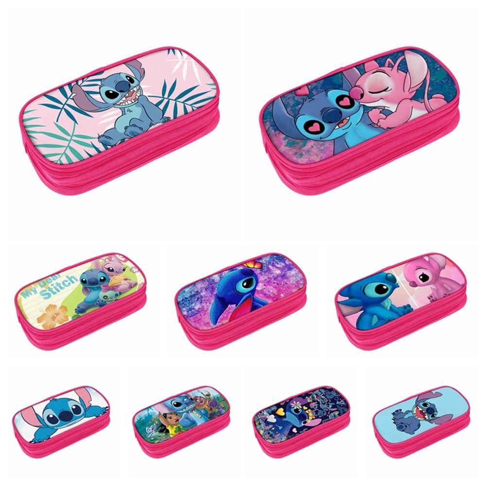 Túi Đựng Bút Bằng Nylon Họa Tiết Stitch Dễ Thương