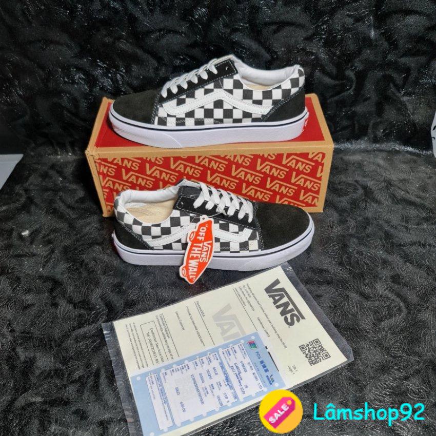Giày Dây Buộc Vans Classic, Giày Vans Caro Đen Trắng Dễ Phối Đồ 2022 hàng sẵn