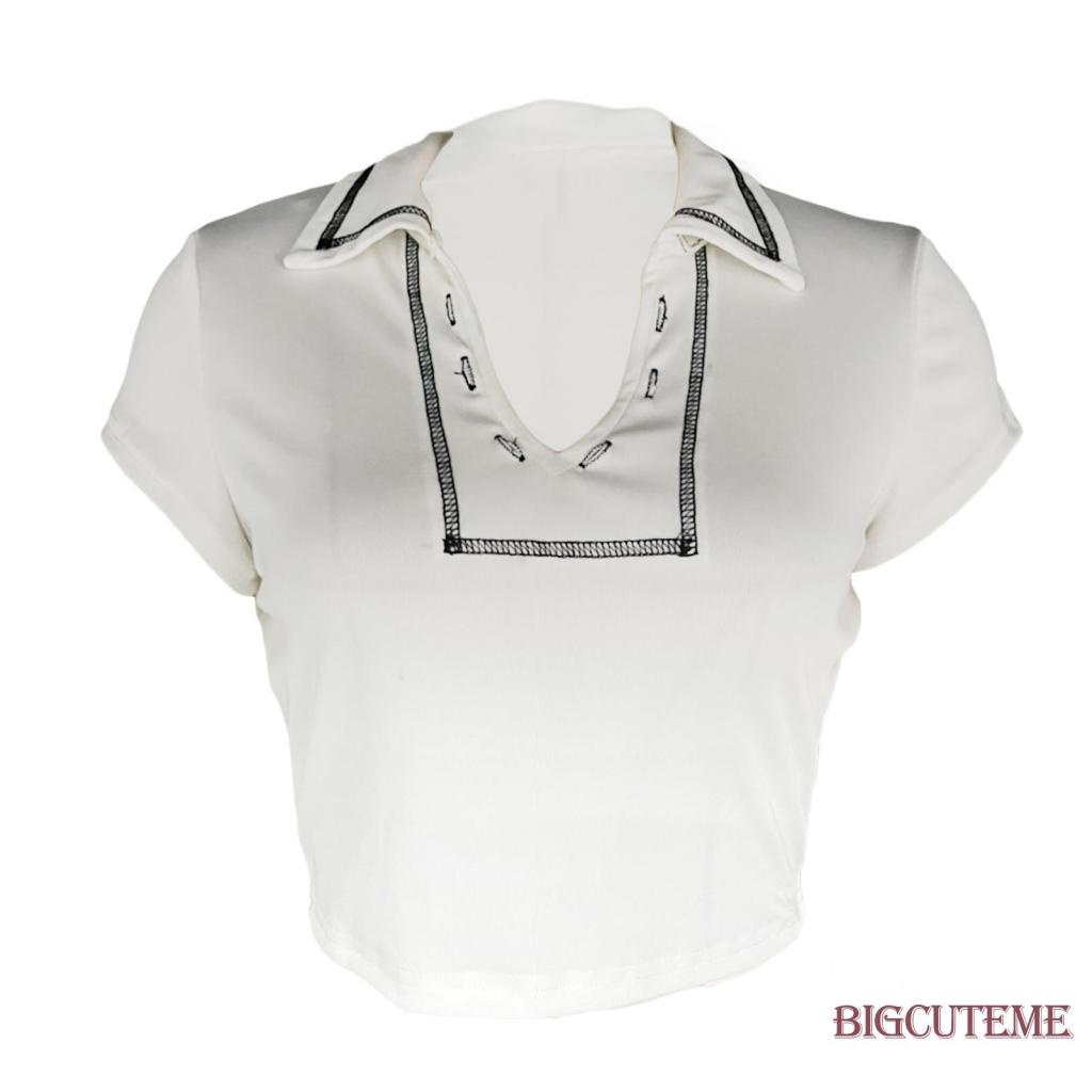 Áo Thun Crop Top Tay Ngắn Dáng Ôm Thời Trang Mùa Hè Xinh Xắn Cho Nữ