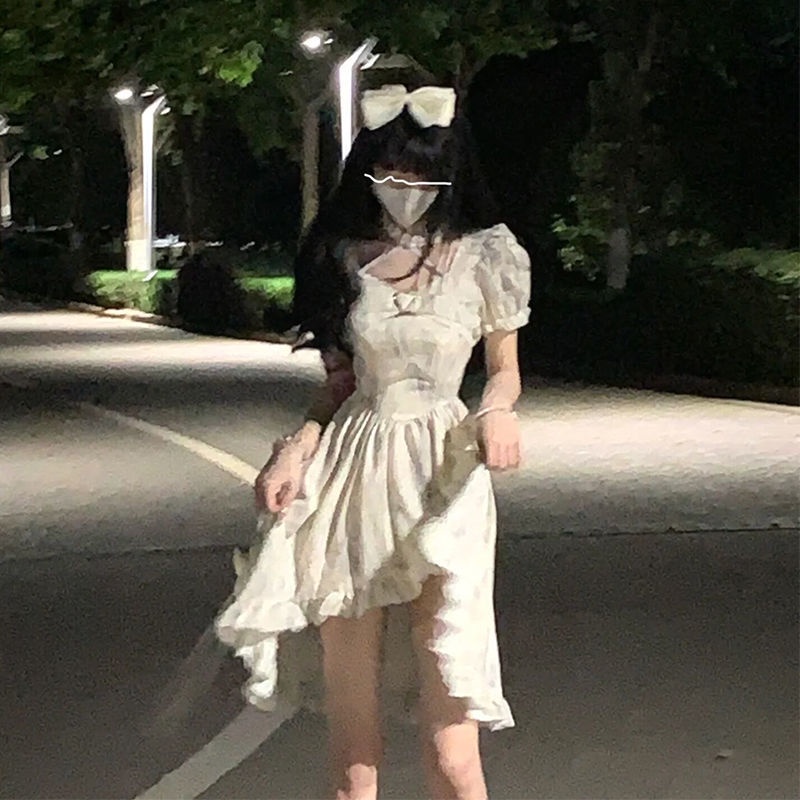 Đầm Công Chúa Ôm Eo Đính Nơ Thời Trang Mùa Hè Ngọt Ngào Cho Nữ