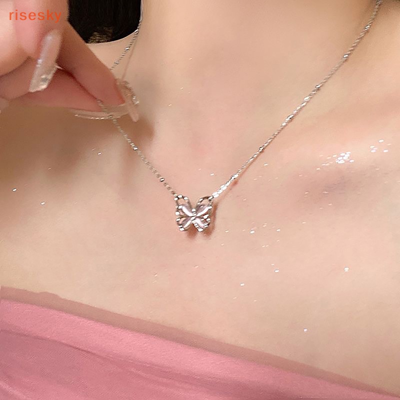 Vòng cổ Mặt Hình Bướm Rỗng Đính Đá Zircon Lấp Lánh Thời Trang Cho Nữ