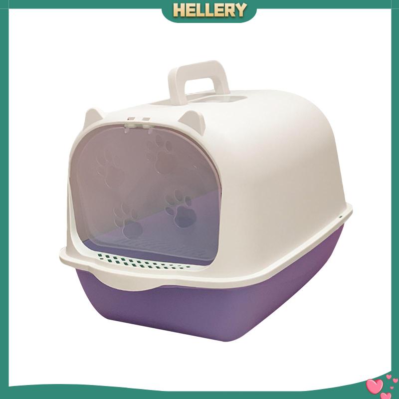 Hộp Đi Vệ Sinh Chống Văng Nước Có Mũ Trùm Tiện Lợi Dành Cho Mèo Cưng