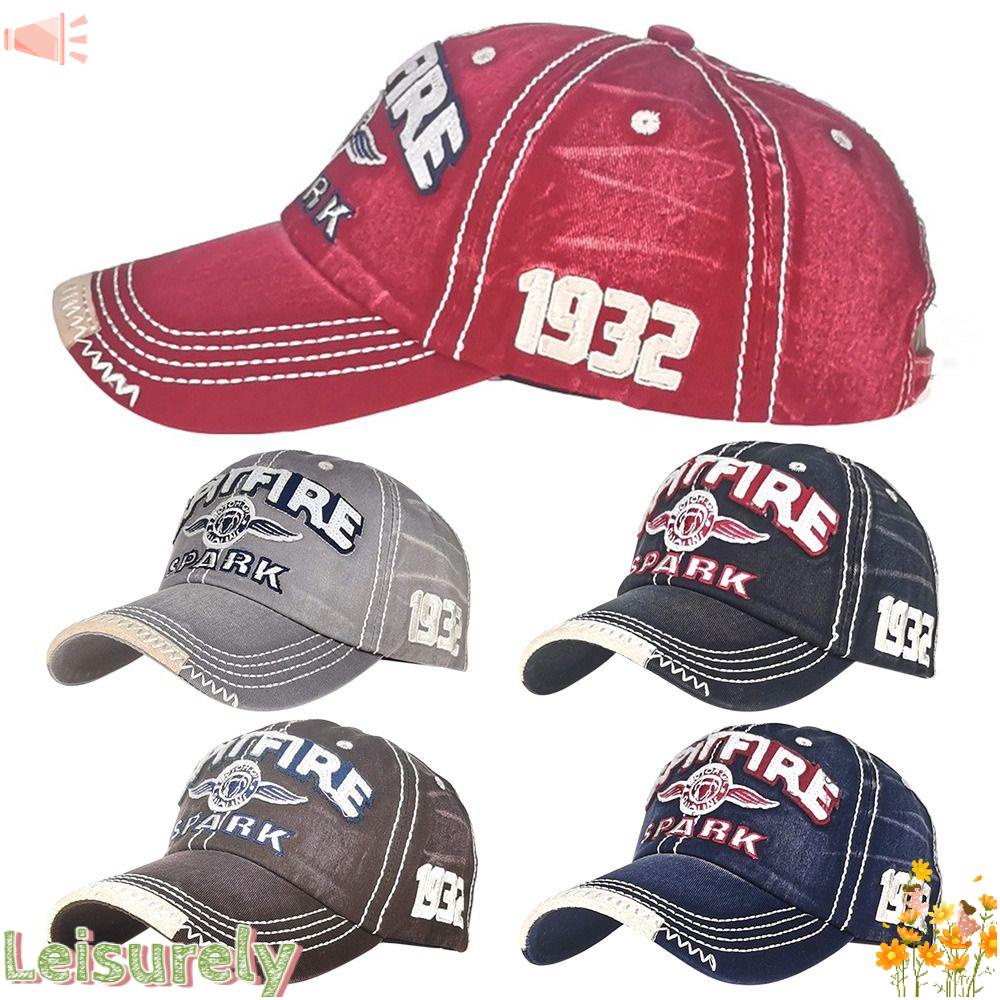 LEILY Mũ Lưỡi Trai Thêu Chữ Phong Cách Vintage