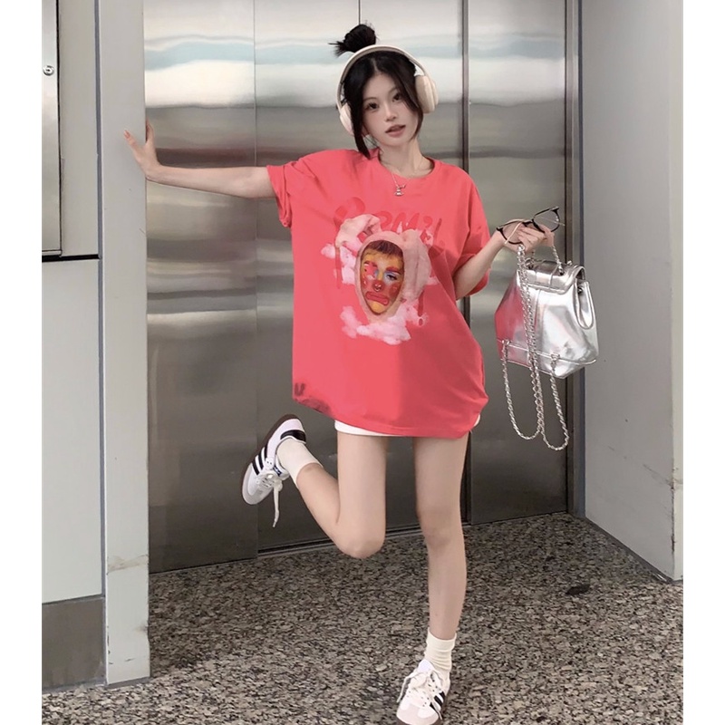 Áo Thun Sát Nách Dáng Rộng In Họa Tiết Vui Nhộn