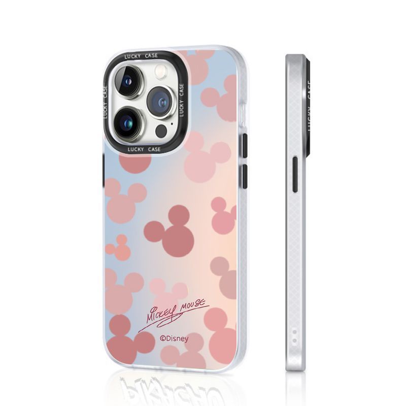 Ốp Điện Thoại IMD Màu Hồng Laser Hình Mickey Cho Iphonexr12678Plus 1314 promax 11LZ