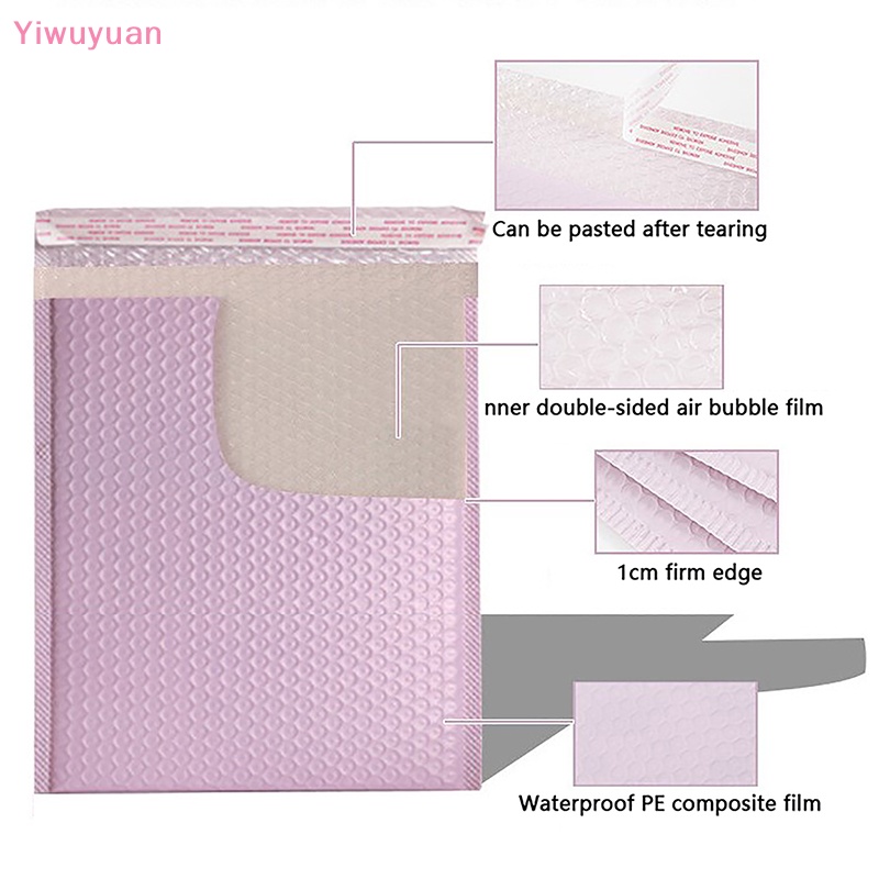 < Yiwuyuan > 10 Túi Bong Bóng Tím Tự Đóng Gói Hàng Bảo Vệ Chống Rơi Bền Bỉ Dùng Làm Quà Tặng Mới