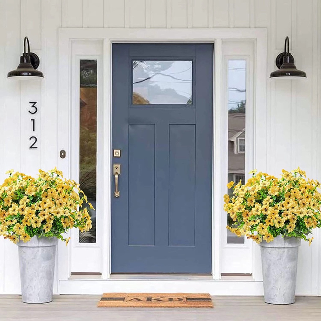 Bộ 4 Bông Hoa Bạch Đàn Nhân Tạo Màu Sắc Tươi Sáng Thân Thiện Với Môi Trường Dùng Trang Trí Vườn