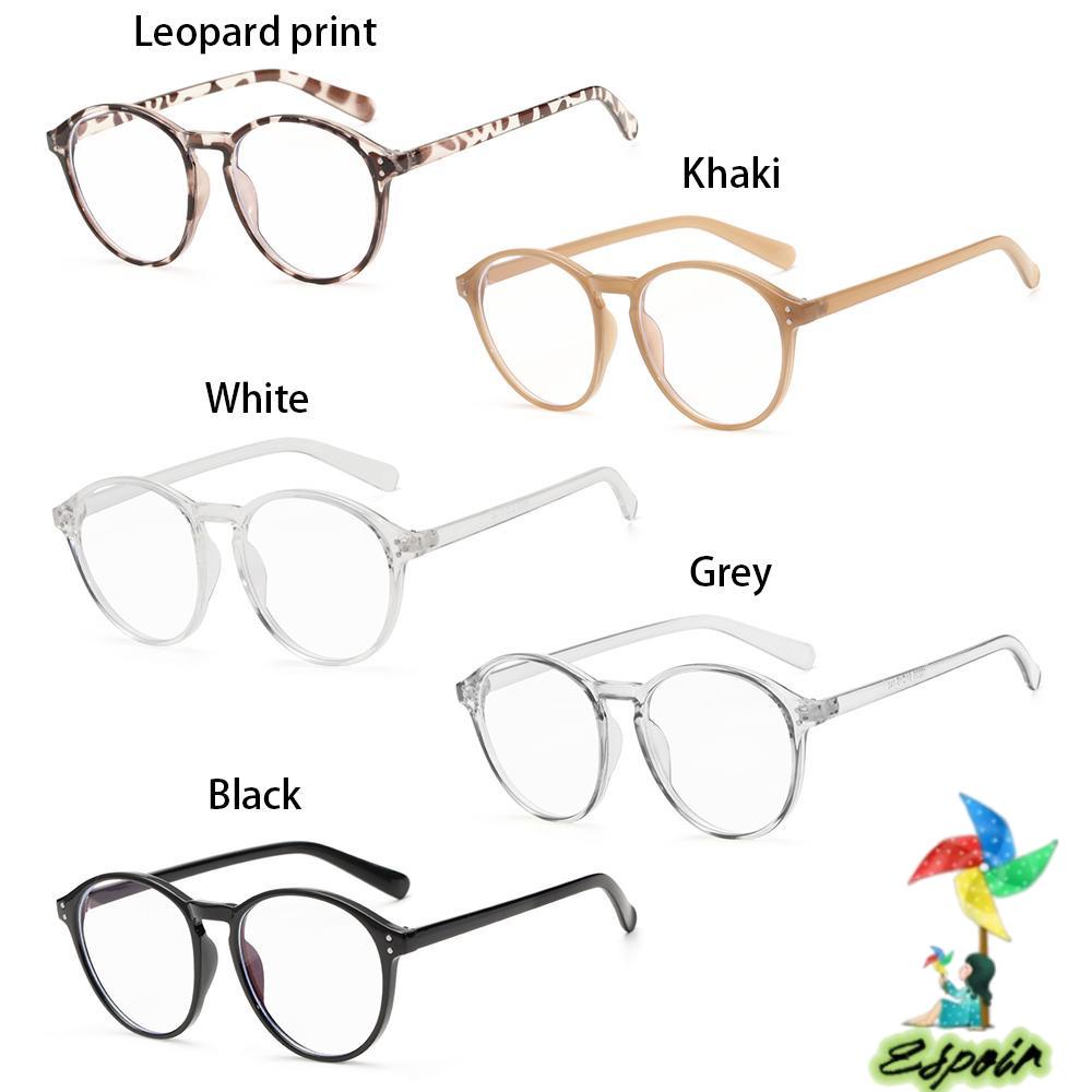 ESPO Mắt Kính Đọc Sách Gọng Tròn Họa Tiết Da Báo Màu Đen / Kaki Chống Ánh Sáng Xanh