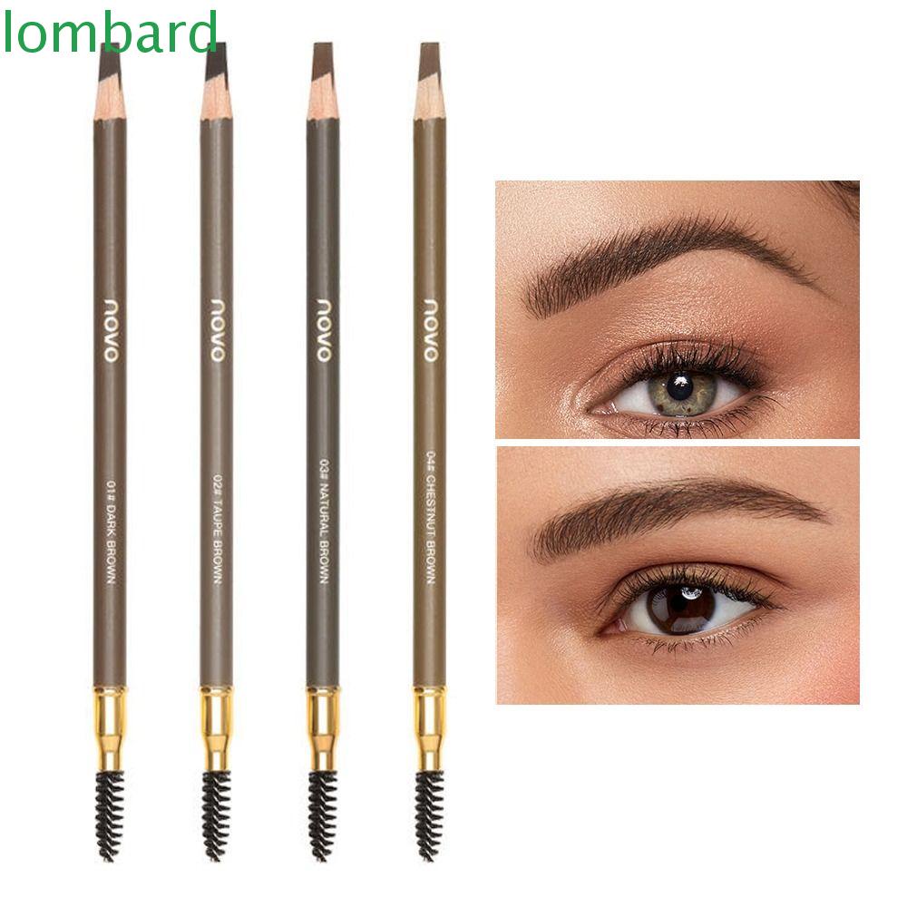 LOMBARD Bút Kẻ Lông Mày Hai Đầu Lâu Trôi Không Nhòe Kèm Cọ Trang Điểm Cho Nữ