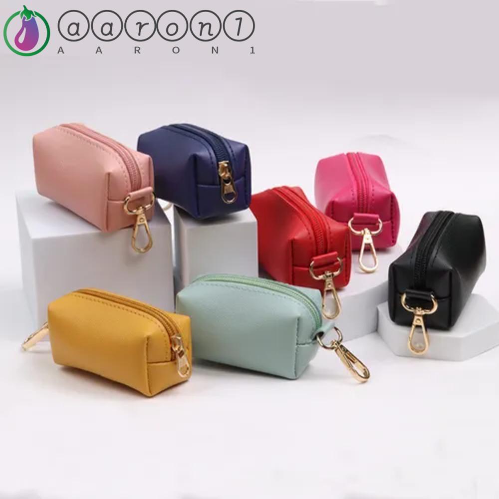 Aaron1 Dụng Cụ Dắt Túi Đựng Rác Bằng Da PU Có Kẹp Kim Loại Cho Thú Cưng