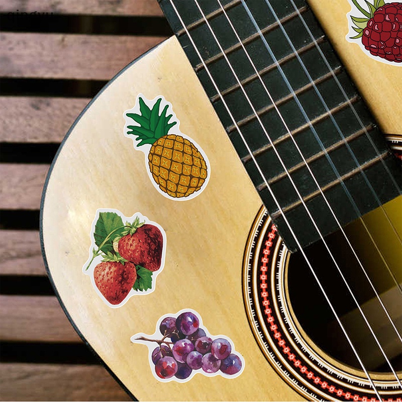 Bộ 50 Miếng Dán Trang Trí Sổ Tay / Xe Hơi / Laptop Họa Tiết Trái Dâu Graffiti DIY