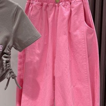 Bộ đồ mùa hè cho bé gái 15-55 kg phiên bản Hàn Quốc thời trang trẻ em phong cách nước ngoài áo thun ngắn tay và quần dài